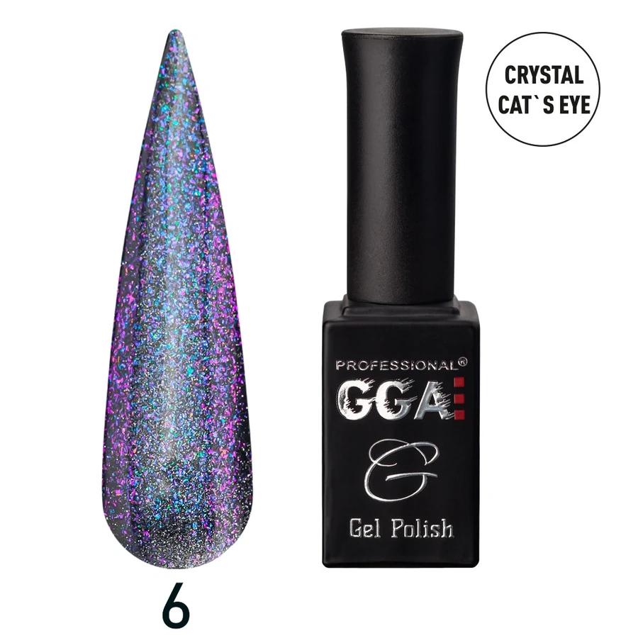 Гель-лак GGA Professional Gel Polish Crystal Cat`s eye № 06 Смородиновий макарун 10 мл