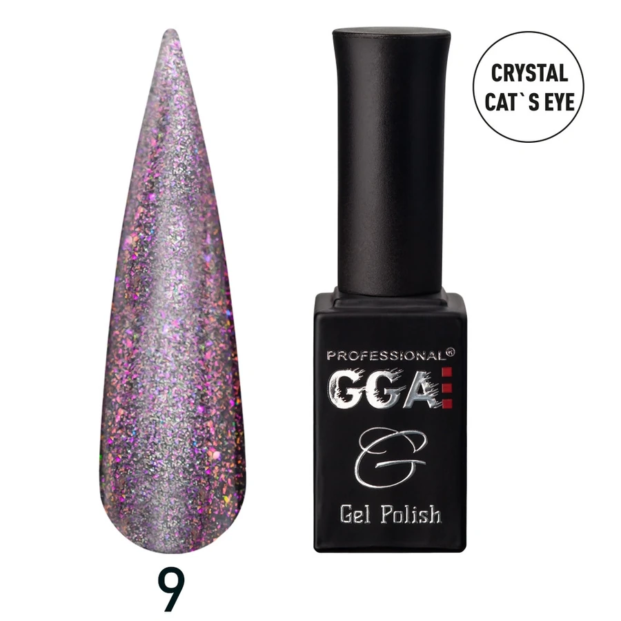 Гель-лак GGA Professional Gel Polish Crystal Cat`s eye № 09 Фіолетові сутінки 10 мл