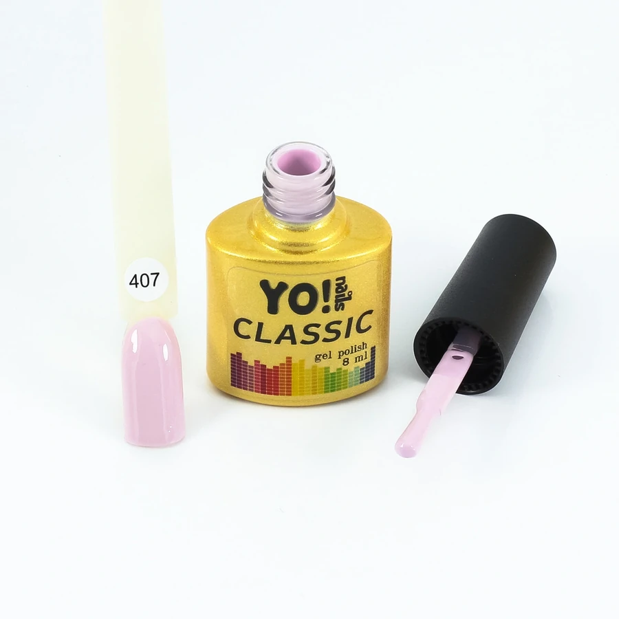 Гель-лак Yo!Nails Classic Gel Polish №407 щільний, пастельно-рожево-ліловий 8 мл
