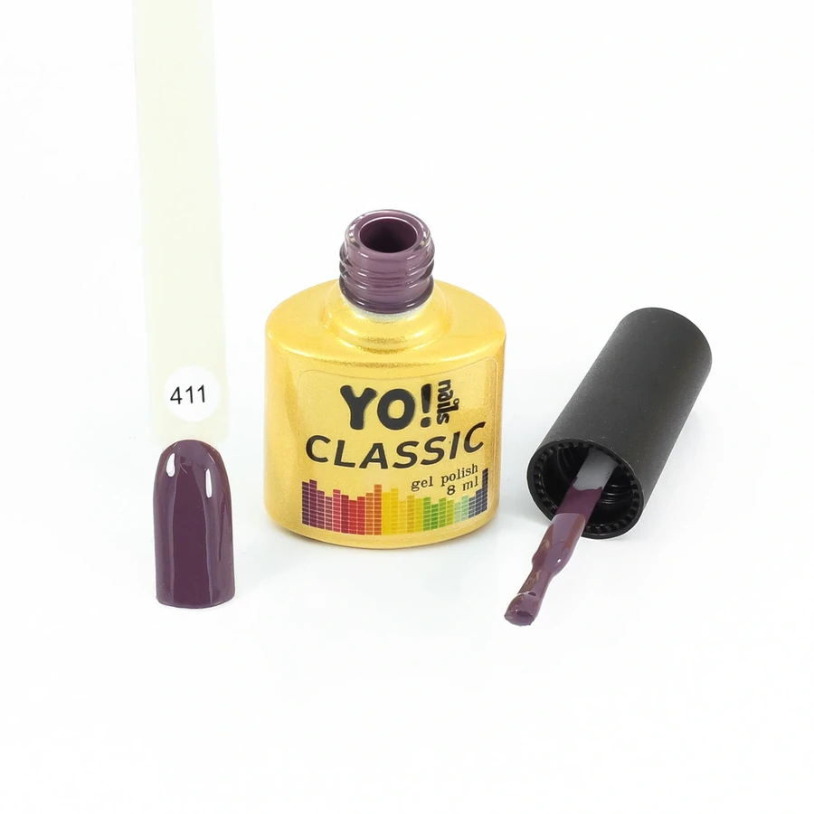 Гель-лак Yo!Nails Classic Gel Polish №411 пильний, кавово-ліловий 8 мл