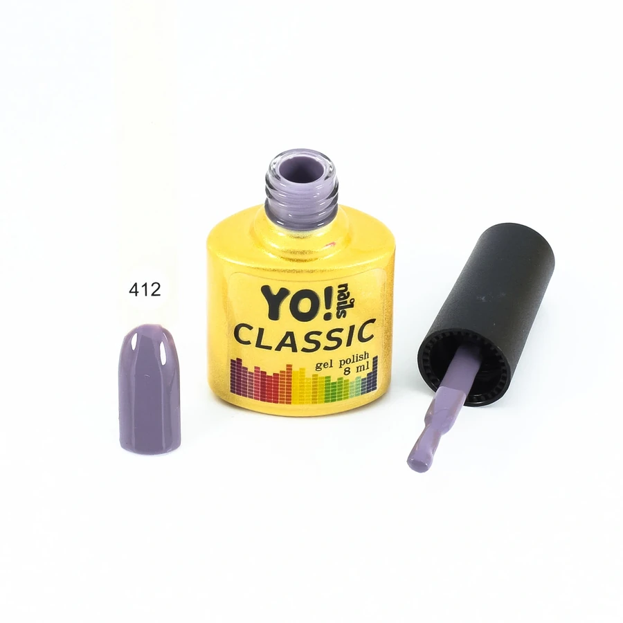 Гель-лак Yo!Nails Classic Gel Polish №412 пастельний, сіро-фіолетовий 8 мл