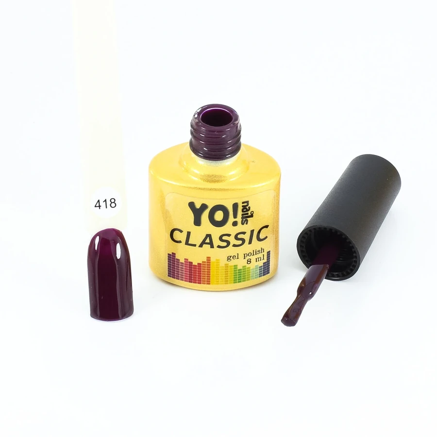 Гель-лак Yo!Nails Classic Gel Polish №418 сливово-фіолетовий, з ягідним відтінком 8 мл