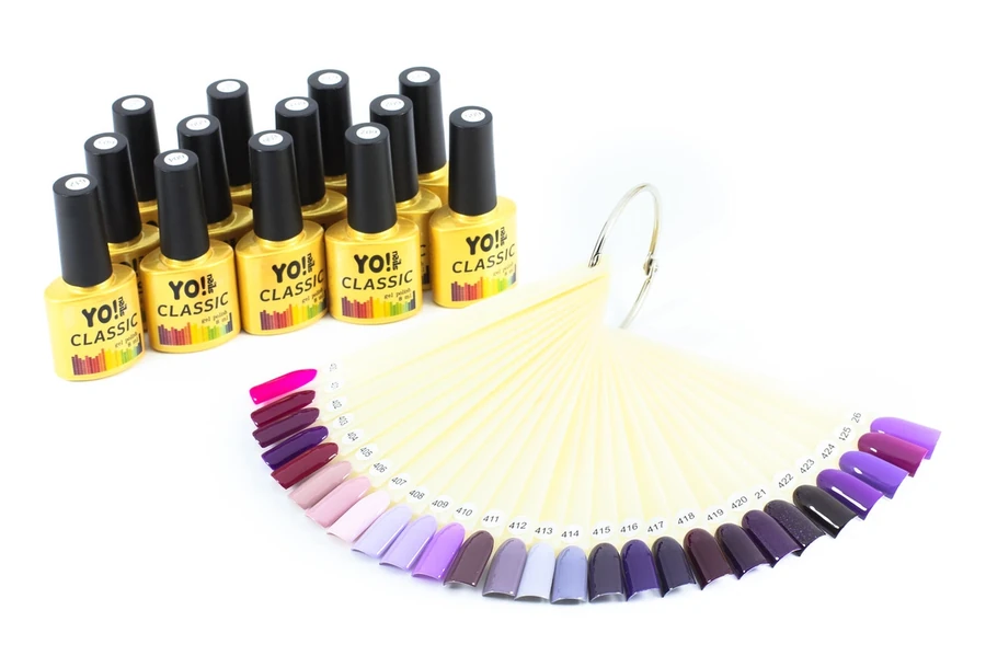 Гель-лак Yo!Nails Classic Gel Polish №421 класичний фіолетовий, темний, з великим срібним шиммером 8 мл