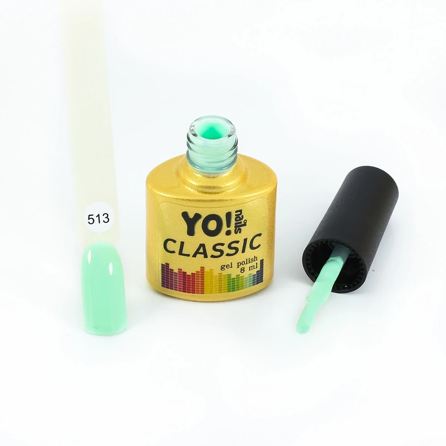 Гель-лак Yo!Nails Classic Gel Polish №513 пастельний, зелено-бірюзовий 8 мл