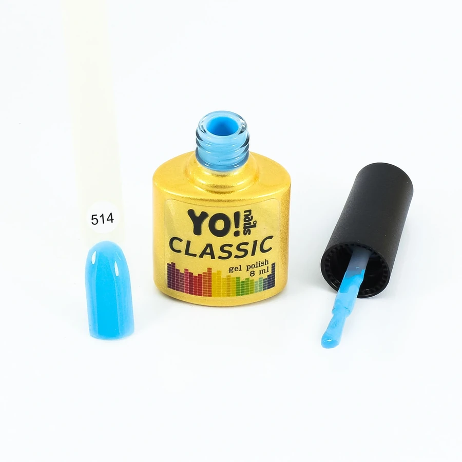 Гель-лак Yo!Nails Classic Gel Polish №514 небесно-блакитний, яскравий 8 мл