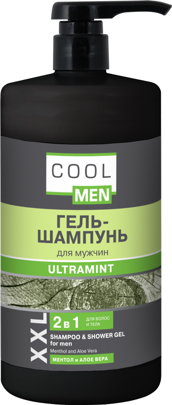 Гель-шампунь для чоловіків Ментол та алоє Cool men ULTRAMINT Shampoo & Shower Gel для Men Mentol і Aloe Vera 1000 мл