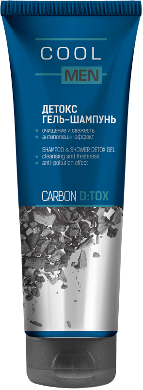 Гель-шампунь для чоловіків Cool men DETOX CARBON детокс гель-шампунь 250 мл