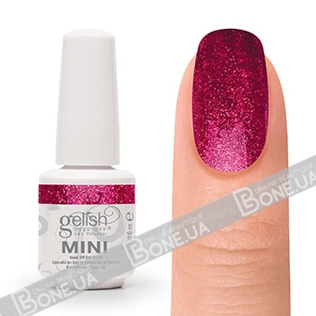 Гель-лак Harmony Gelish MINI High Voltage рожево-малиновий, насичений сріблястими блискітками 9 мл
