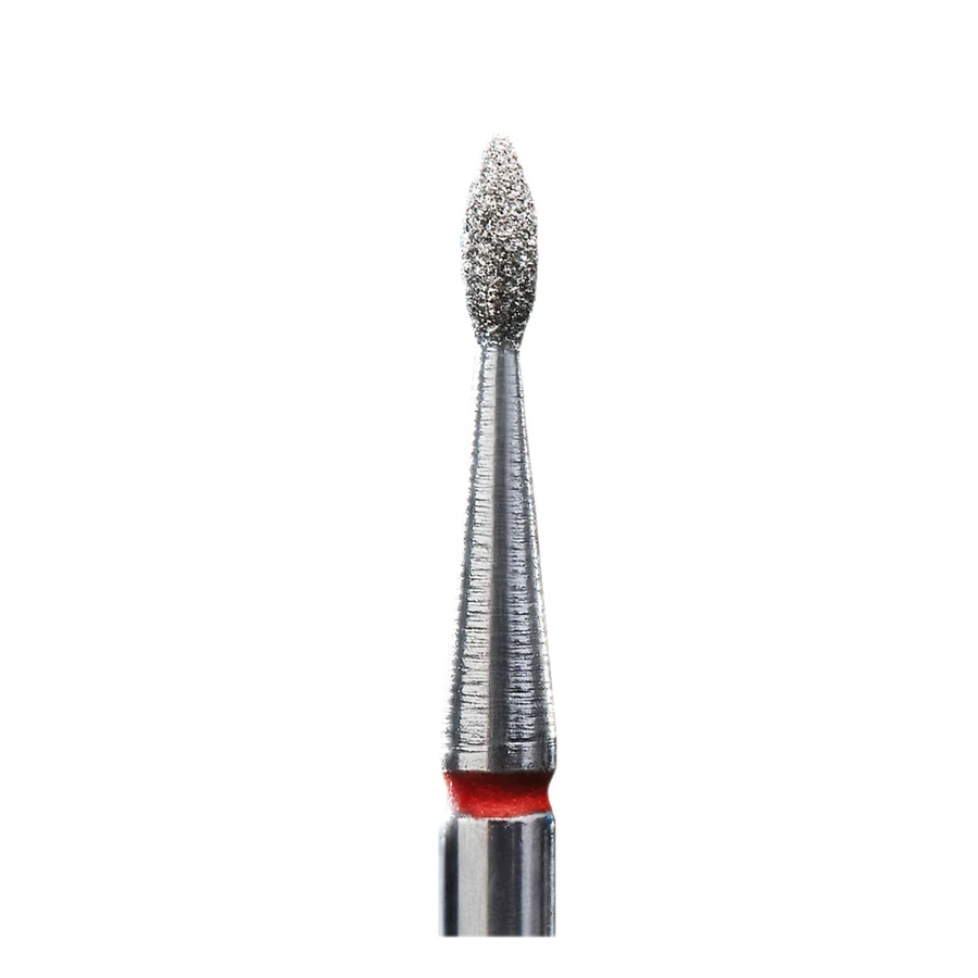 Фреза алмазна крапля Staleks Pro Expert Diamond Nozzle Drop червона, м`який абразив 1.6 мм