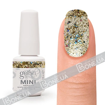 Гель-лак Harmony Gelish MINI Grand Jewels золоті та великі голографічні блискітки 9 мл