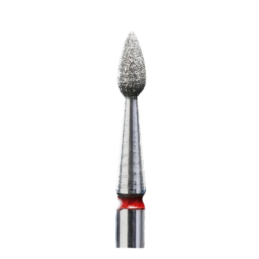 Фреза алмазна крапля Staleks Pro Expert Diamond Nozzle Drop червона, м`який абразив 2,3 мм