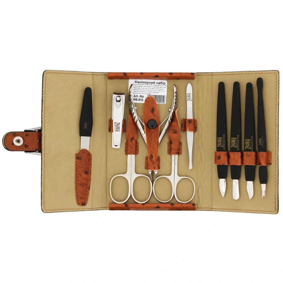 Манікюрний набір Zauber Manicure Tools Set MS-910 10 предметів