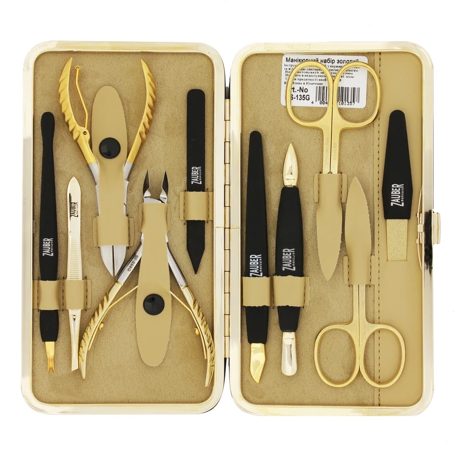 Манікюрний набір Zauber Manicure Tools Set MS-135G 10 предметів