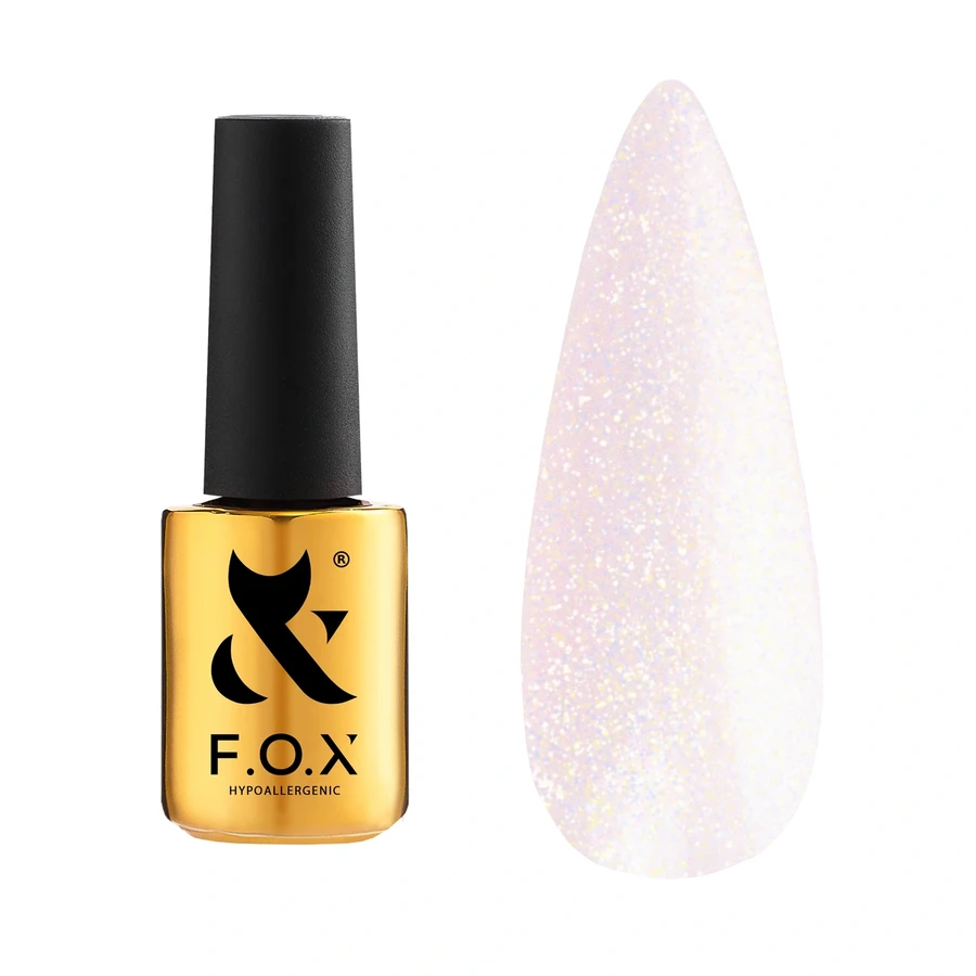 Камуфлюючий гель для зміцнення нігтів FOX 001 Smart Gel Shine світлий рожевий із шиммером 12 мл