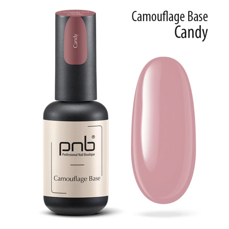 Камуфлююча каучукова база PNB UV/LED Camouflage Base Candy рожево-карамельна, емаль 8 мл