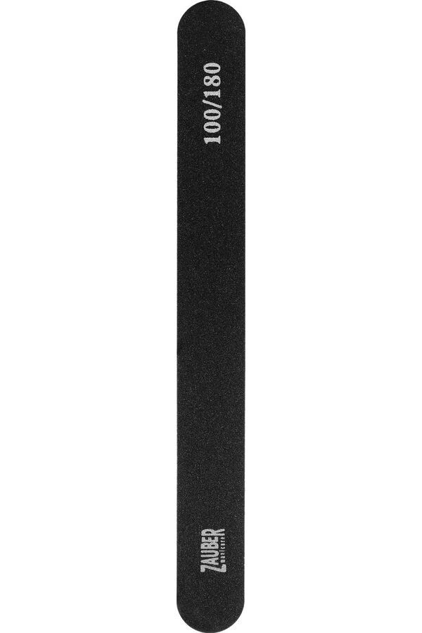 Пилка для нігтів Zauber Nail File Straight Black 03-002 100/180 грит чорна, вузька