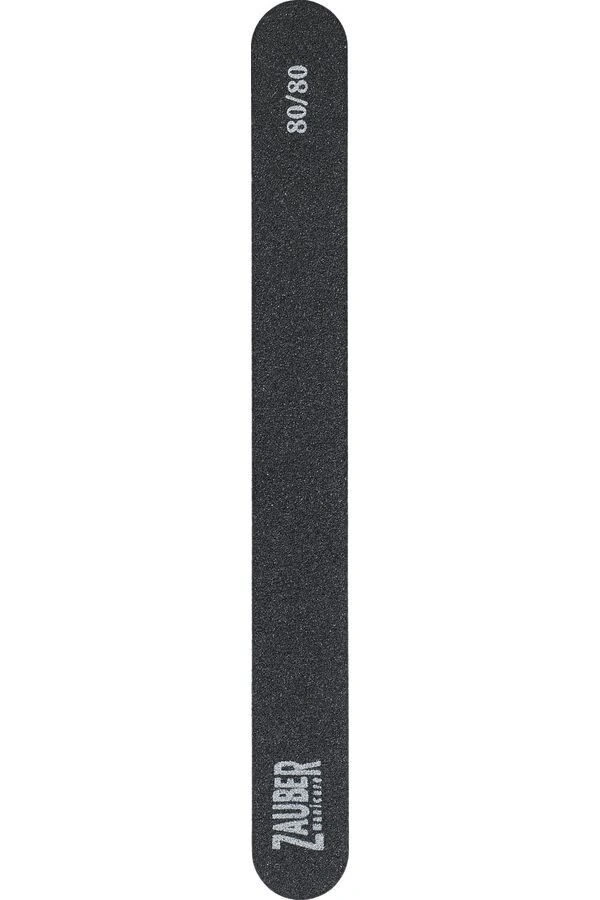 Пилка для нігтів Zauber Nail File Straight Black 03-002 80/100 грит чорна, вузька