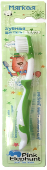Дитяча зубна щітка Бобер Тема Pink Elephant Children`s toothbrush Beaver Tyoma