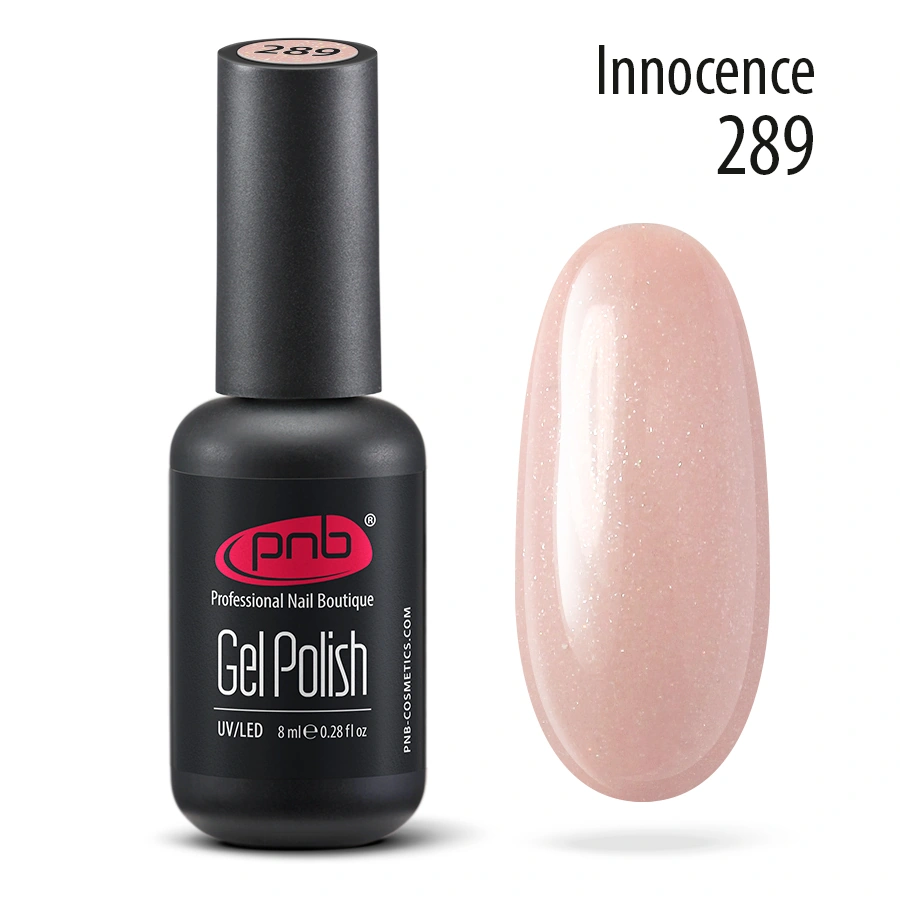 Гель-лак PNB №289 Innocence ніжний рожевий, шиммер 8 мл