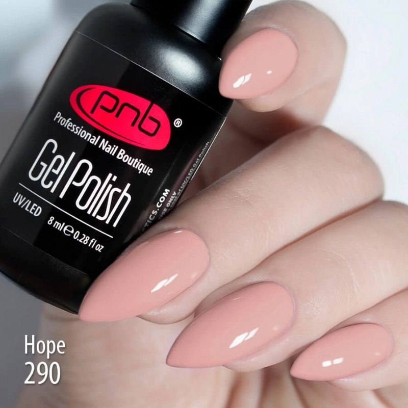 Гель-лак PNB №290 Hope ніжний рожевий, емаль 8 мл