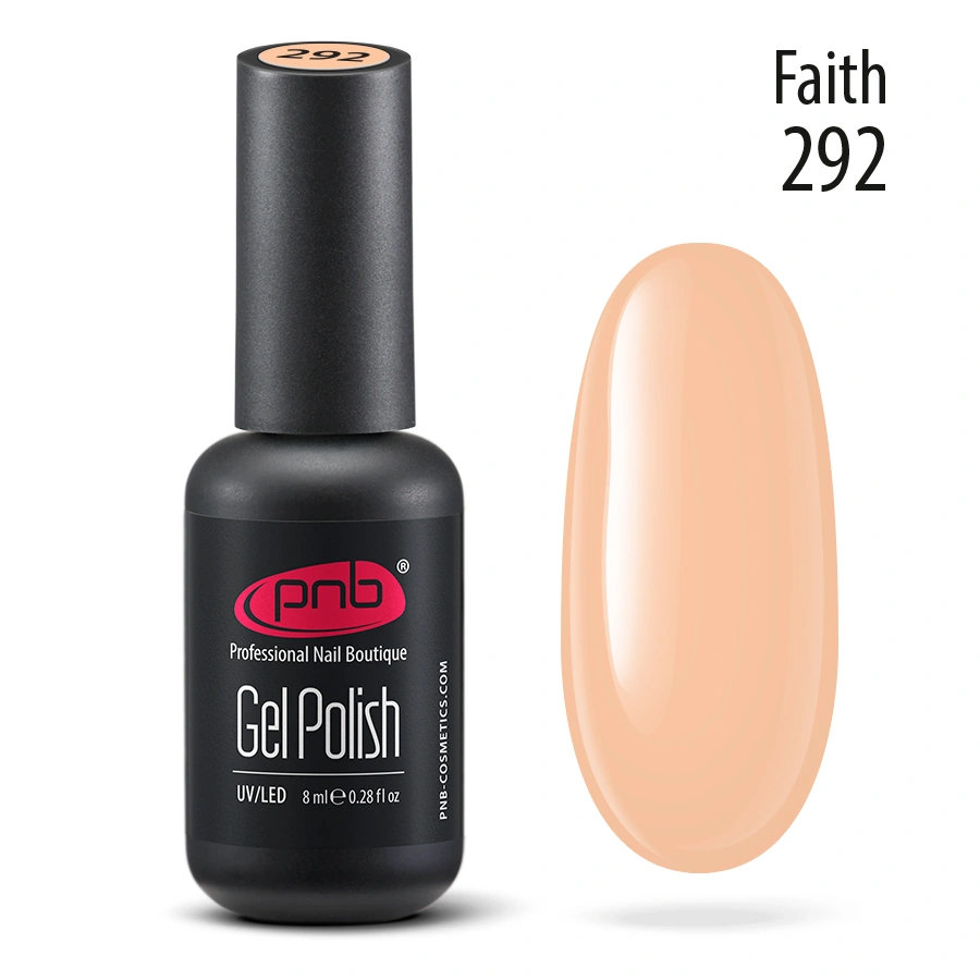 Гель-лак PNB №292 Faith світлий персик, емаль 8 мл