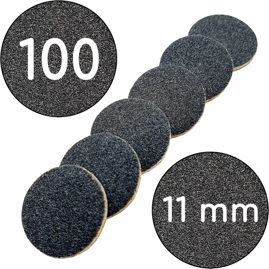 Змінні файли для подо-диску 11 мм ThePilochki Replaceable Abrasives Podo Dics Black 100 грит Чорні 50 шт