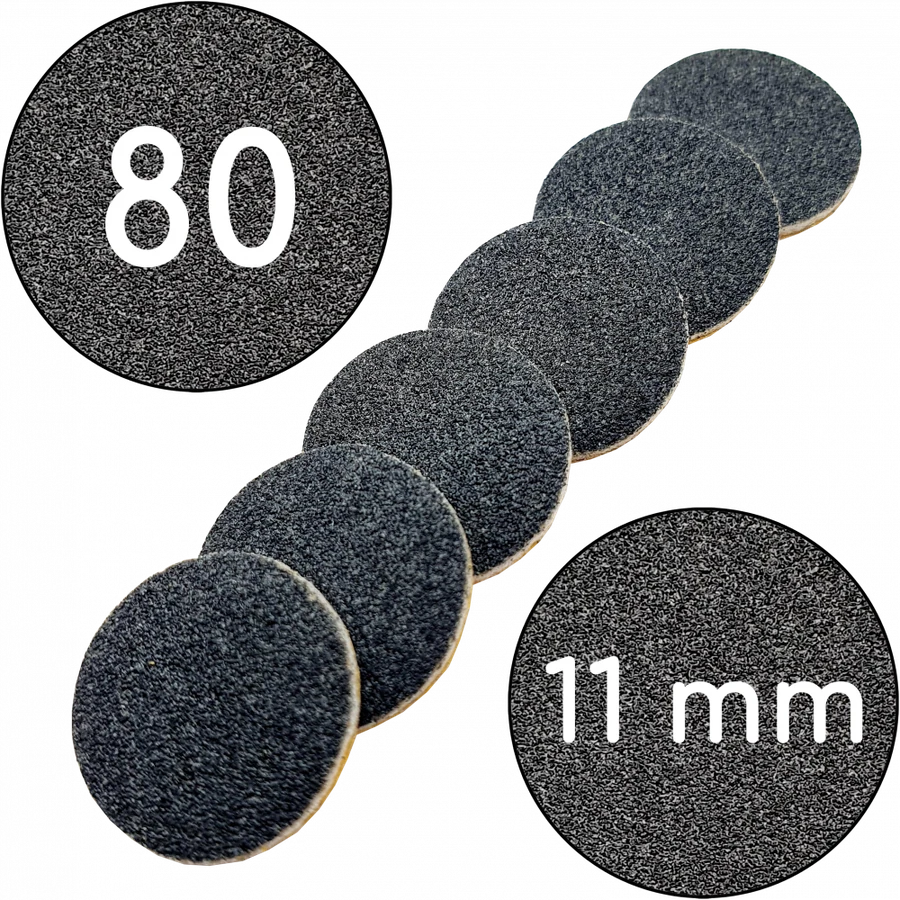 Змінні файли для подо-диску 11 мм ThePilochki Replaceable Abrasives Podo Dics Black 80 грит Чорні 50 шт