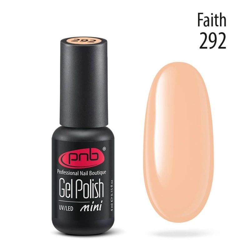 Гель-лак PNB Mini №292 Faith світлий персик, емаль 4 мл