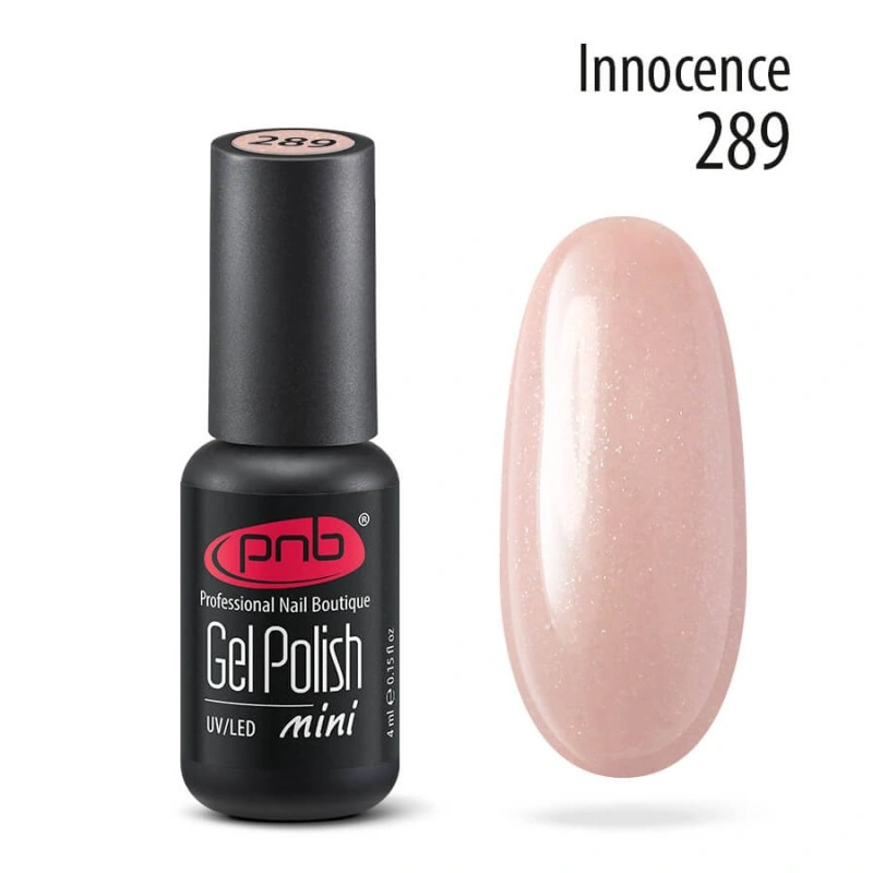 Гель-лак PNB Mini №289 Innocence ніжний рожевий, шиммер 4 мл