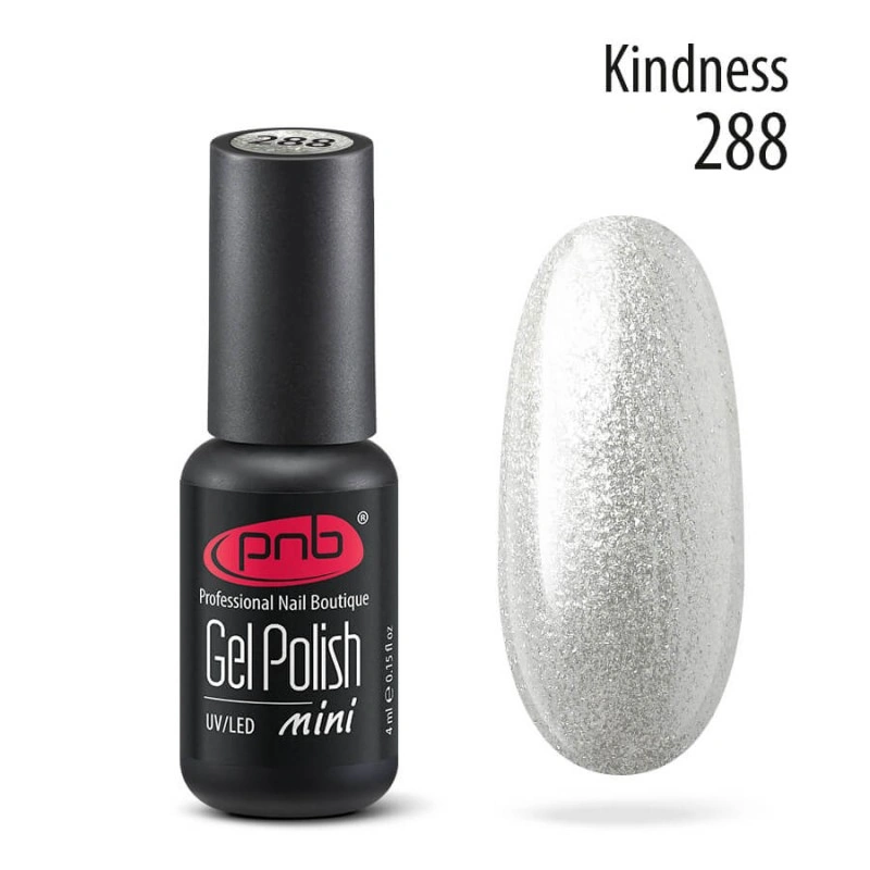 Гель-лак PNB Mini №288 Kindness щільне срібло 4 мл
