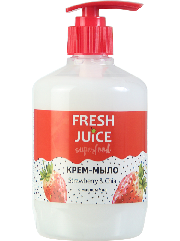 Крем-мило Fresh Juice Рідке крем-мило Superfood Strawberry & Chia з олією Чіа 460 мл
