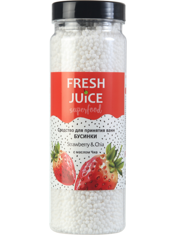 Засіб для прийняття ванн Fresh Juice Засіб для ванн Superfood Strawberry & Chia з олією Чіа 450 г