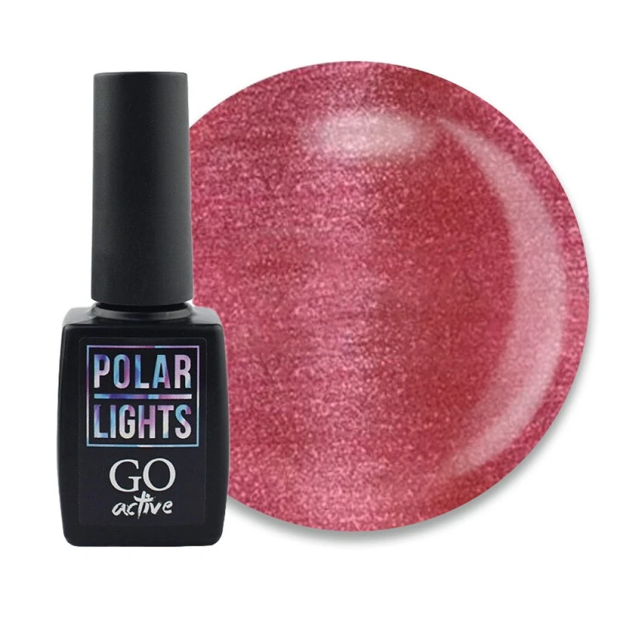 Гель-лак GO Active Gel Polish Polar Lights 01 рожевий з яскравим відблиском, магнітний 10 мл