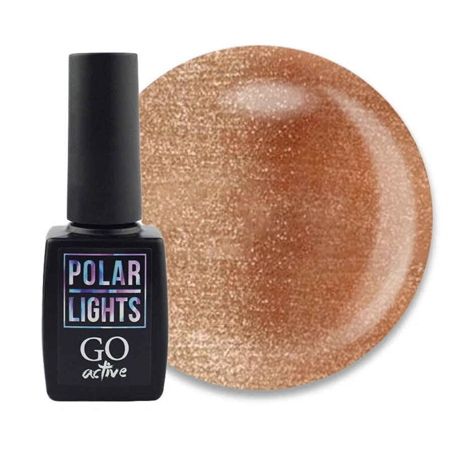 Гель-лак GO Active Gel Polish Polar Lights 02 бронзовий з яскравим відблиском, магнітний 10 мл
