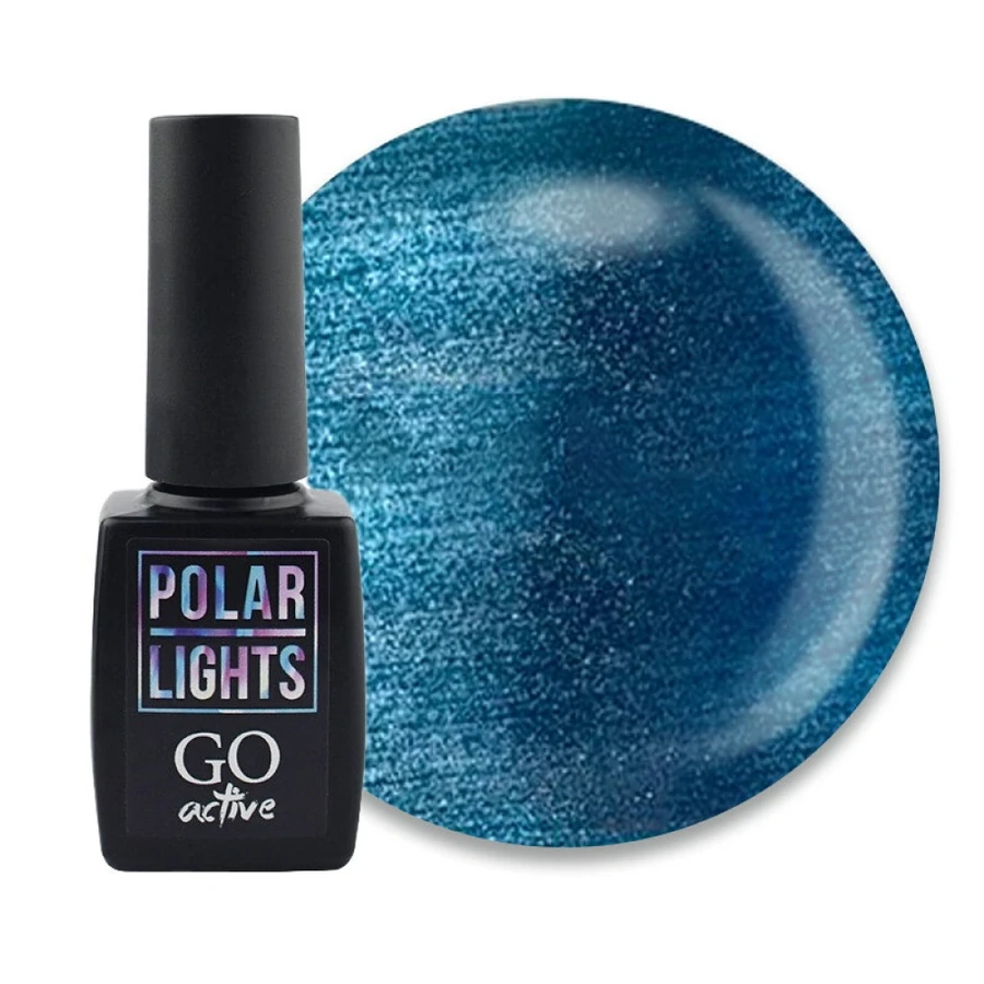 Гель-лак GO Active Gel Polish Polar Lights 03 синій з яскравим відблиском, магнітний 10 мл