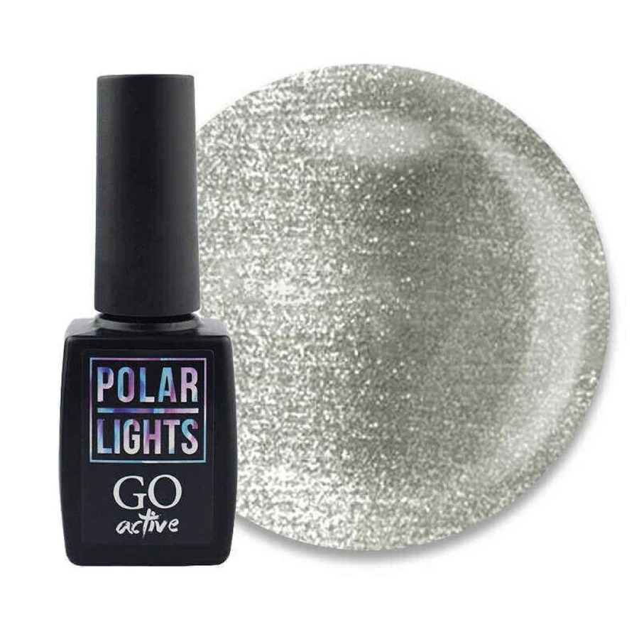 Гель-лак GO Active Gel Polish Polar Lights 05 срібло з яскравим відблиском, магнітний 10 мл