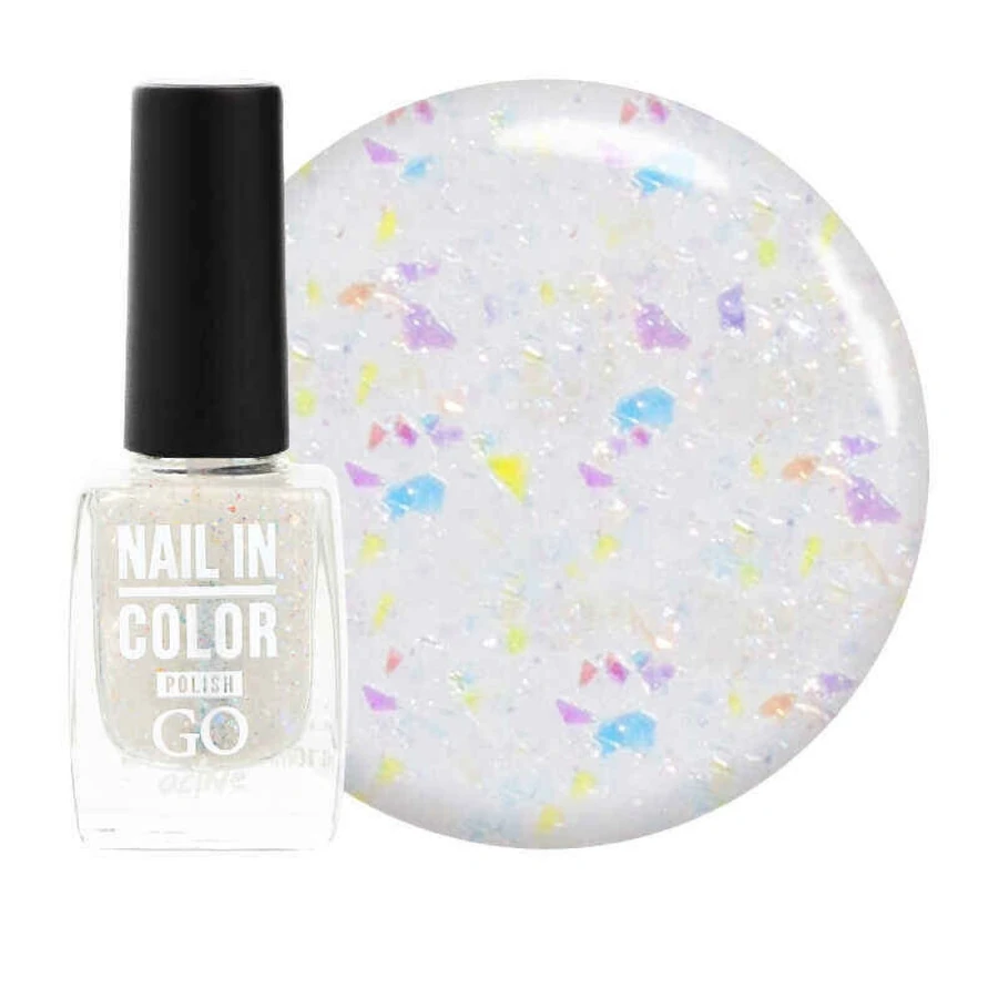 Лак для нігтів GO Active Nail in Color №04 прозорий, з кольоровою слюдою 10 мл