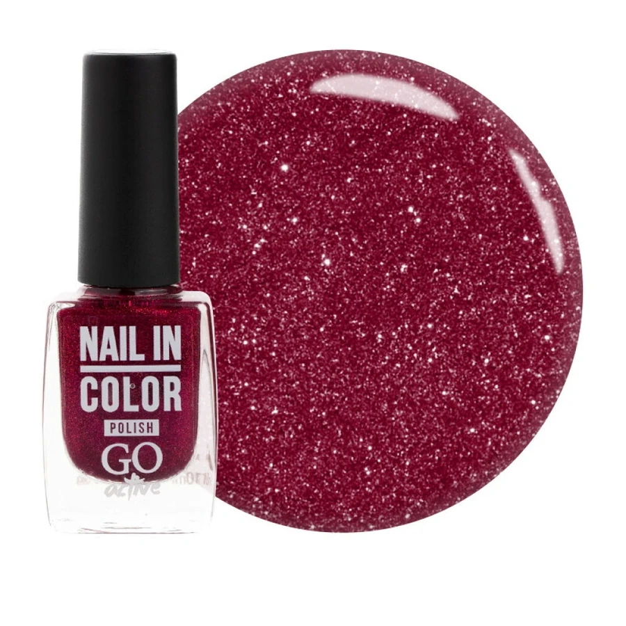 Лак для нігтів GO Active Nail in Color №08 ягідне бордо, з шиммером 10 мл