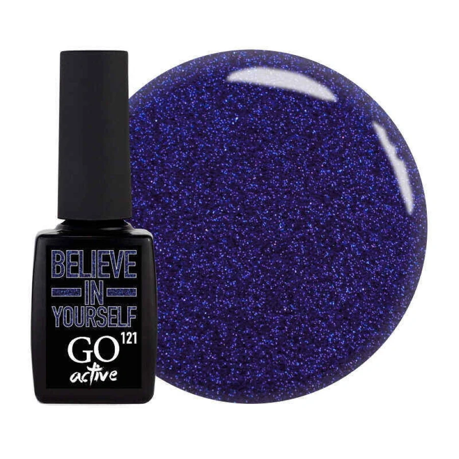 Гель-лак GO Active Gel Polish 121 синій, з шимером 10 мл