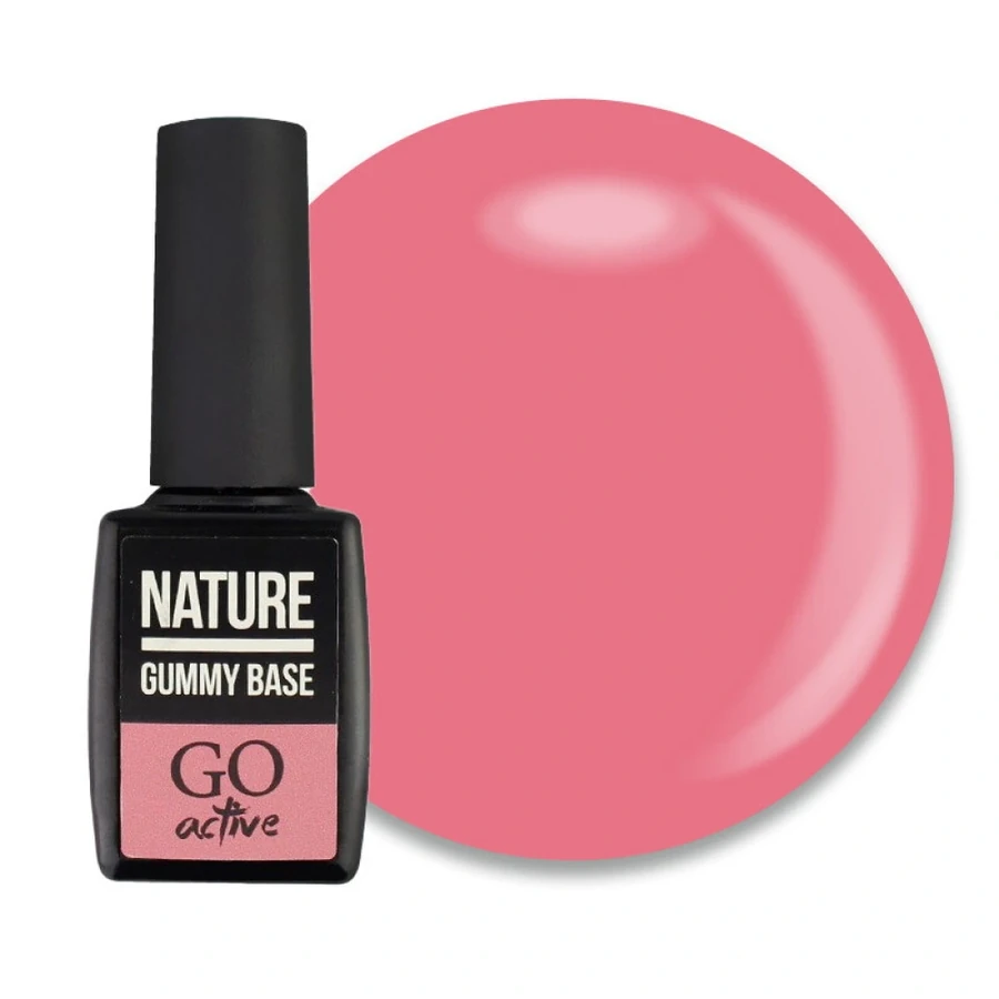 Каучукова камуфлююча база GO Active Gummy Base 09 Nude Rose нюдово-рожевий, напівпрозорий 10 мл