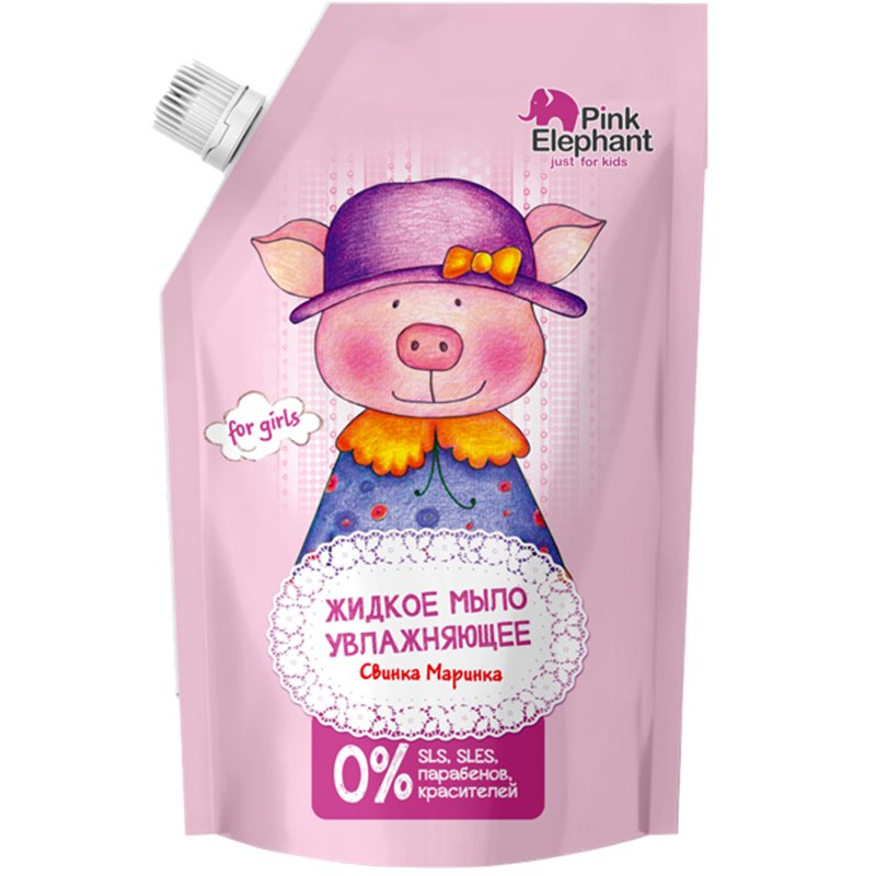Зволожуюче рідке мило Pink Elephant Рідке мило Свинка Маринка дой-пак 500 мл
