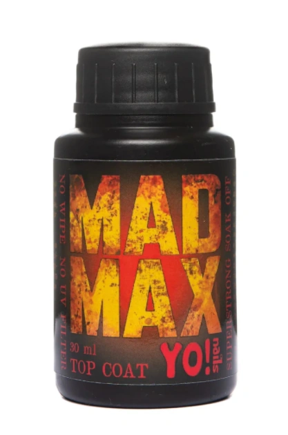 Супер стійкий топ без липкого шару для гель-лаку Yo!Nails Mad Max Top Coat 30 мл