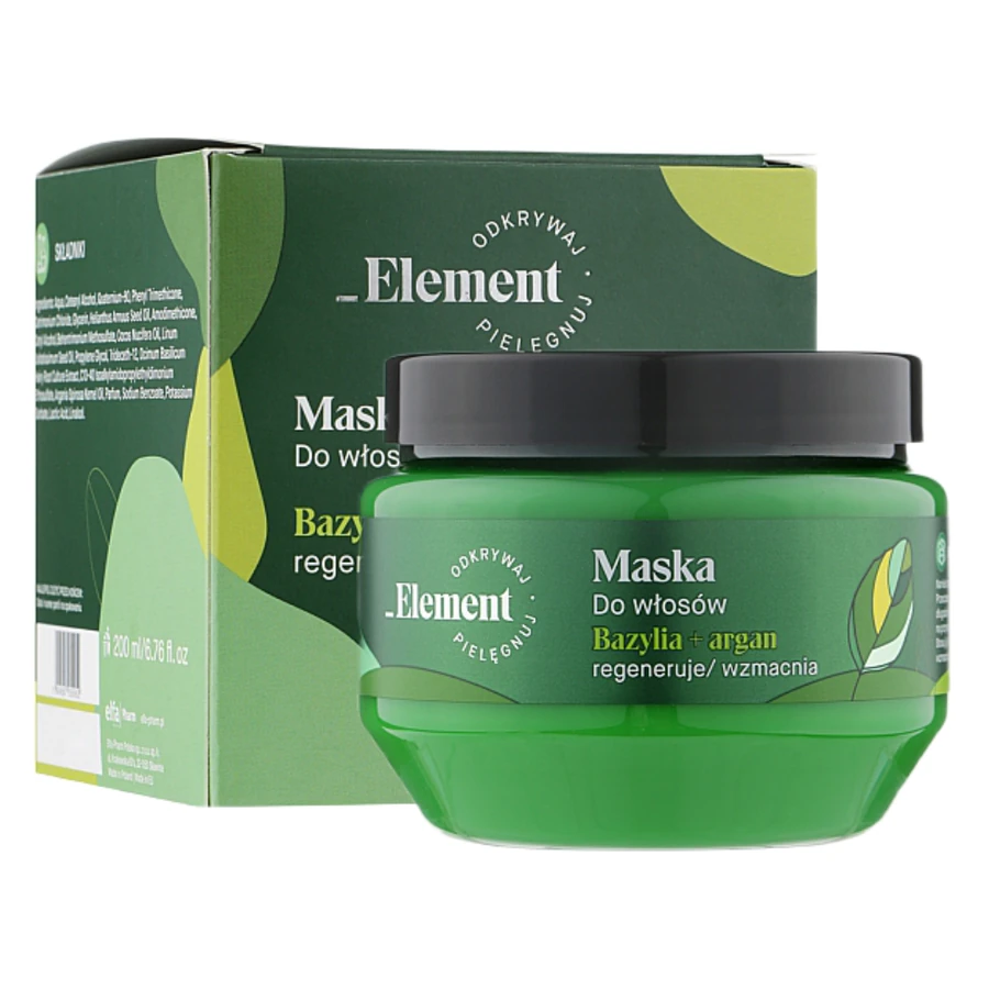Маска для зміцнення волосся від випадання Element Hair Mask with Basil and Argan 200 мл