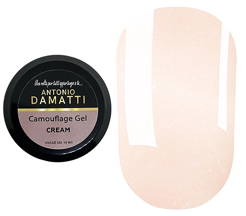 Конструюючий гель Antonio Damatti Camouflage Gel Cream світло-бежевий з різнобарвним мікроблиском 15 мл