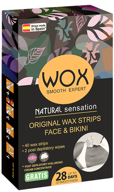 Воскові смужки для епіляції обличчя та зони бікіні WOX Original Wax Strips Face & Bikini 40 шт