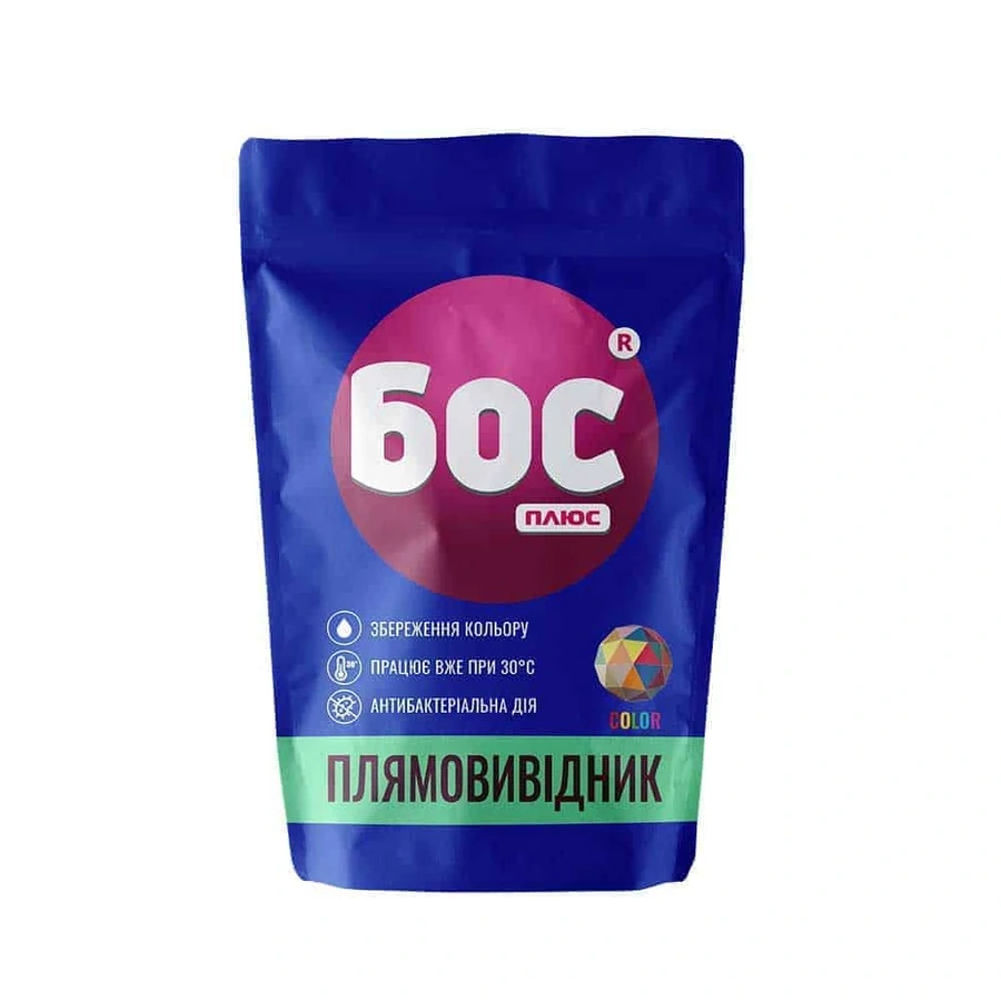 Виведення плям для кольорових тканин БОС Плюс Засоби для виведення плям кисневий для кольорових тканин 500 г