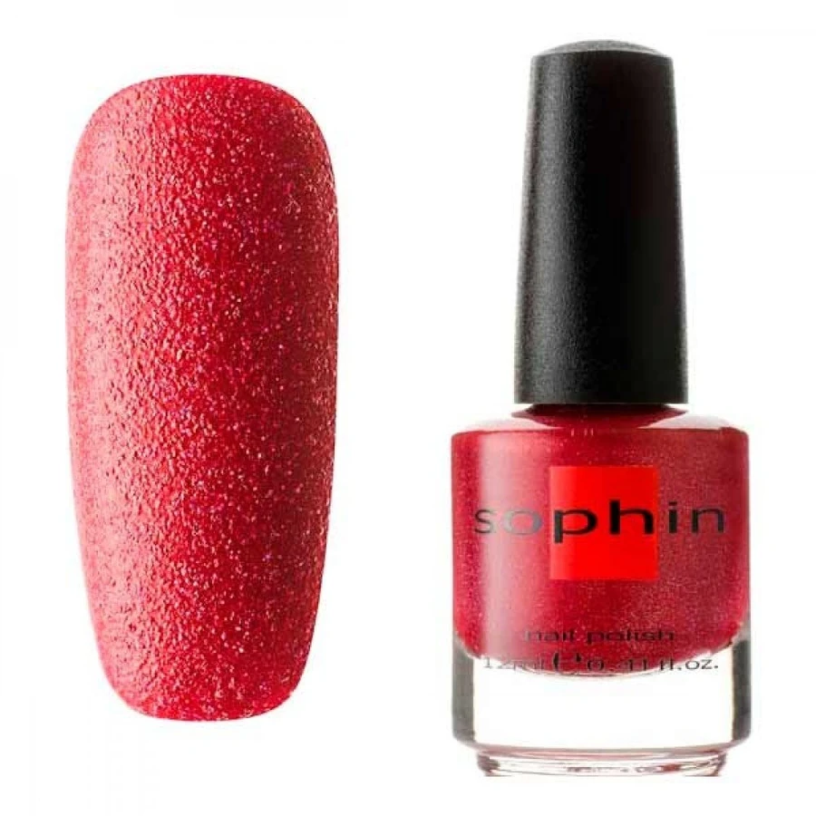 Лак Sophin Nail Lacquer №296 червоний, текстурний 12 мл