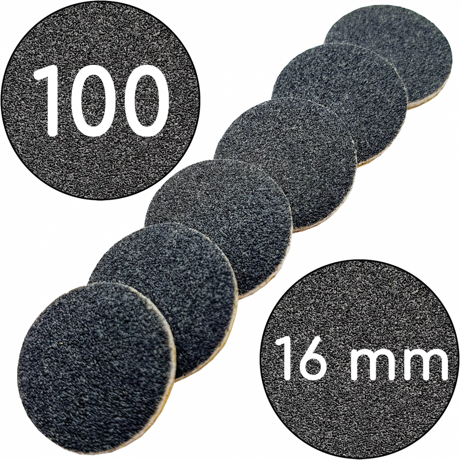 Змінні файли для подо-диску 16 мм ThePilochki Replaceable Abrasives Podo Dics Black 100 грит Чорні 50 шт