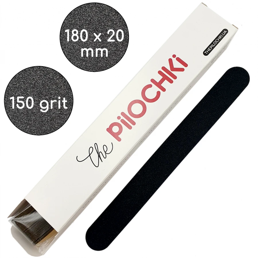 Змінні файли для прямої основи 180 мм ThePilochki Replaceable Abrasives Flat Black 150 грит Чорні 50 шт