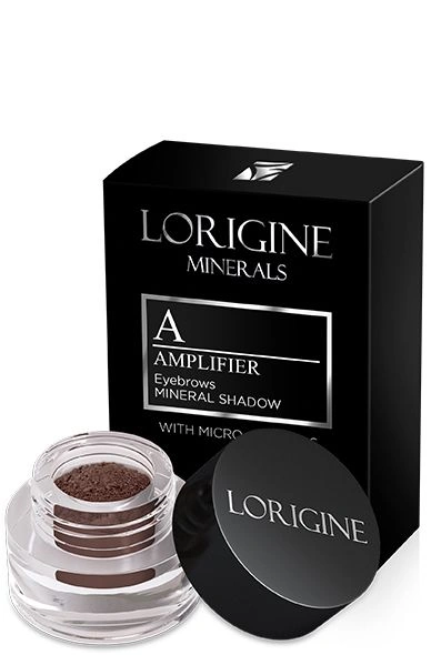 Мінеральні розсипчасті тіні для брів Lorigine Minerals Тіні для брів Amplifier 15 матові, колір графітово-чорний 1 г